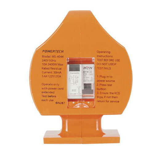 Portable RCD with 15A to 10A Mains Plug Conversion