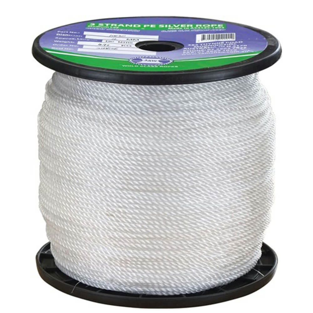 Standard Silver White Rope 100m Roll