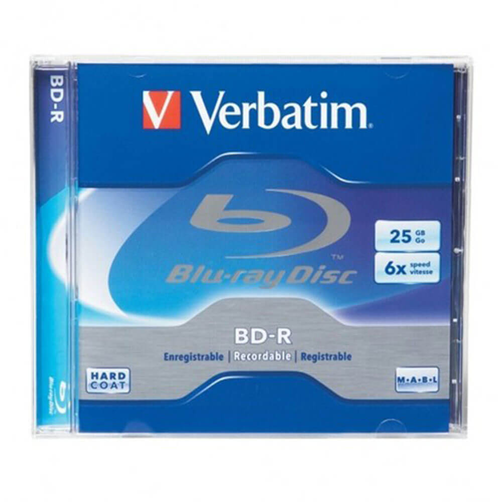 Disco blu-ray verbatim con custodia (25 GB)