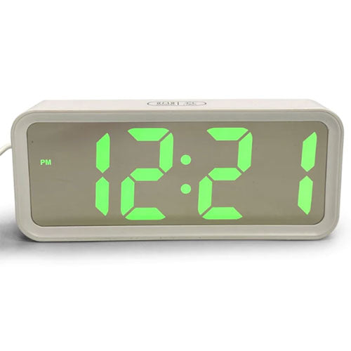 Mirrored Face USB Charging LED Alarm Clock 19cm