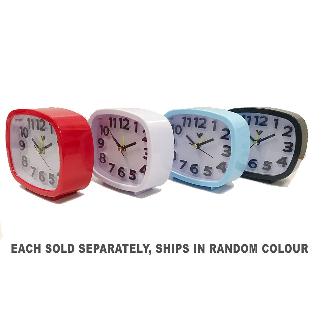 3D Number Mute Table Clock w/ Light 12x10x4cm (Random Color)