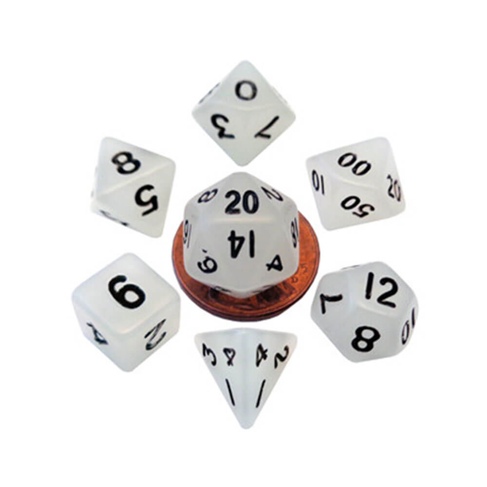 MDG Mini Glow Poly Dice Set (con n. N.)