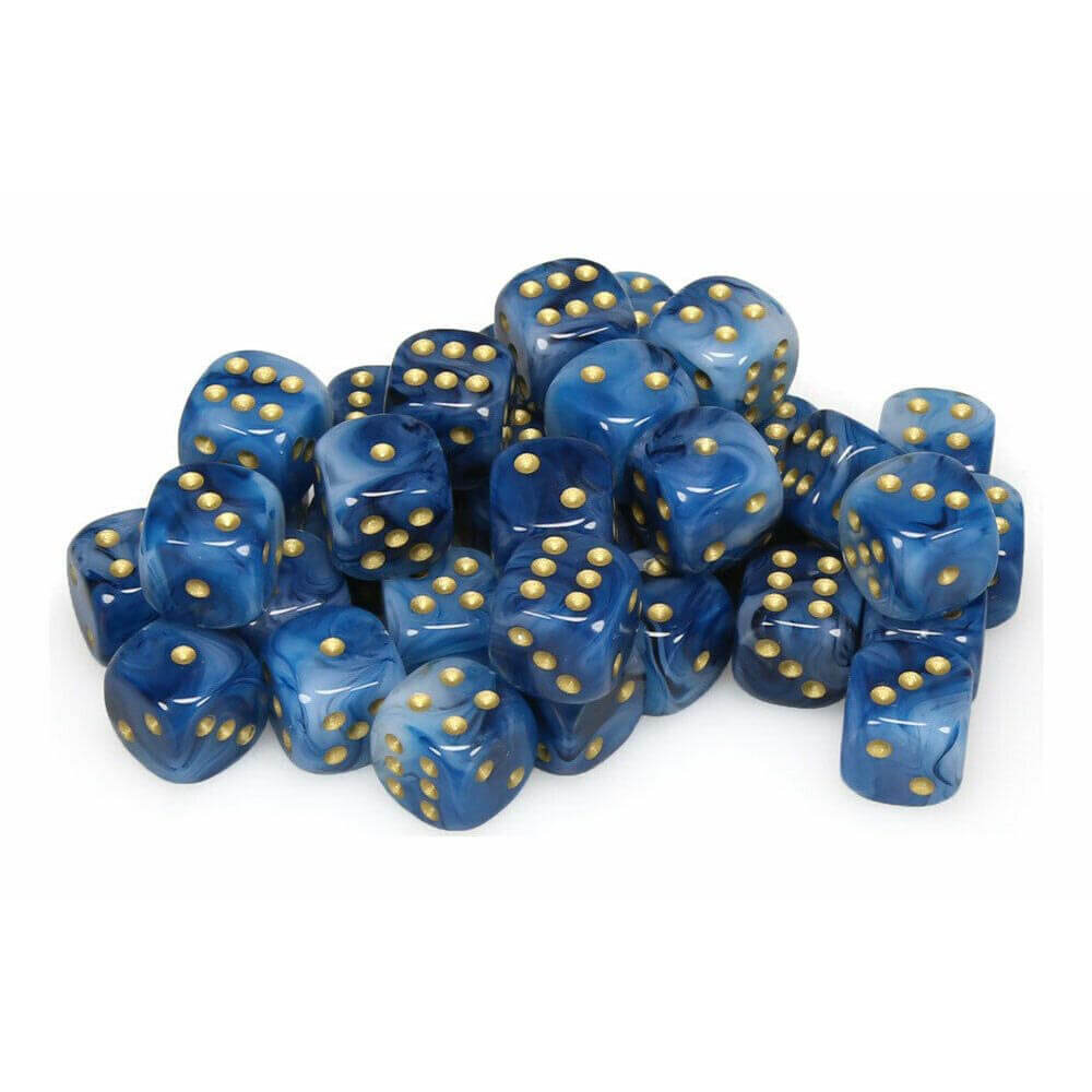 D6 Dice Phantom Teal / Gold