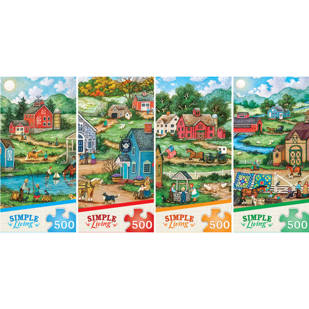 MasterPieces 4er-Pack 500-teiliges Puzzle