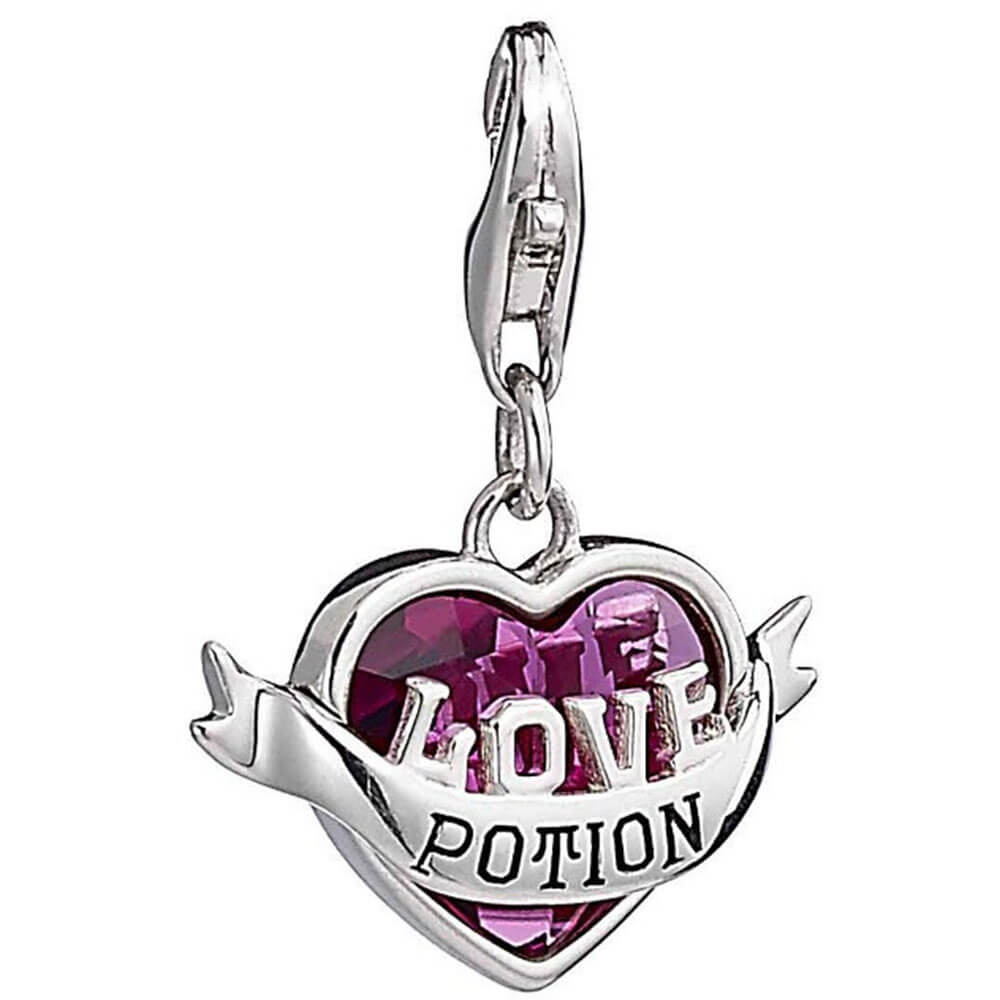 Harry Potter Silver Love Potion Charm con cristallo