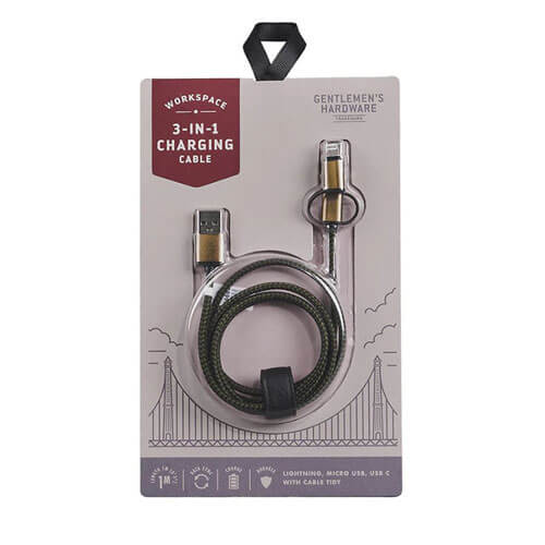 Gentlemen's Hardware 3-in-1 Charging Cable