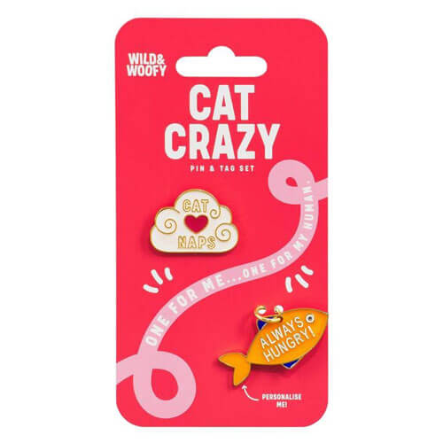 Wild & Woofy Cat Pin & Tag Set