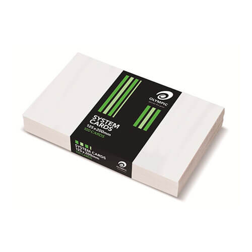 Olympic System Cards Plain White (100pk)