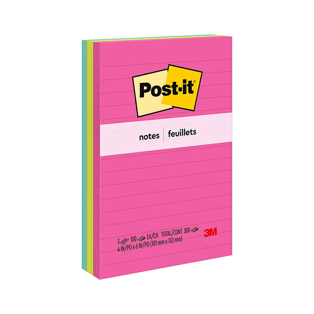 Notas post-it 98x149 mm surtido (3pk)