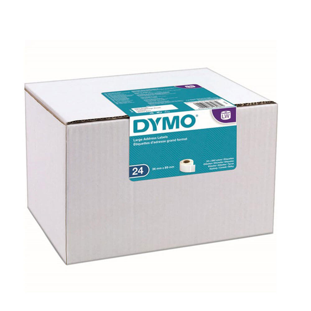 Dymo groot adrespapierlabel 36x89mm wit