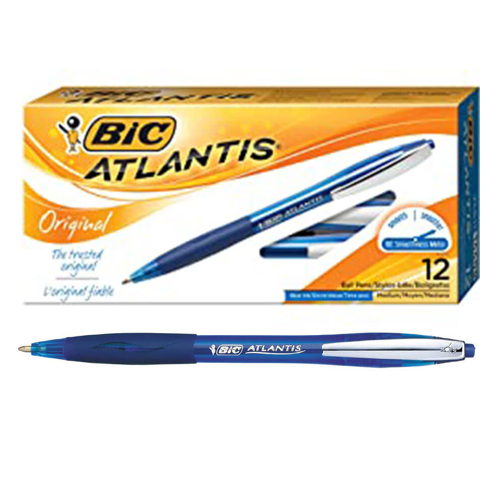 Bic Atlantide Retrattile Penna a penna Medio (12pk)