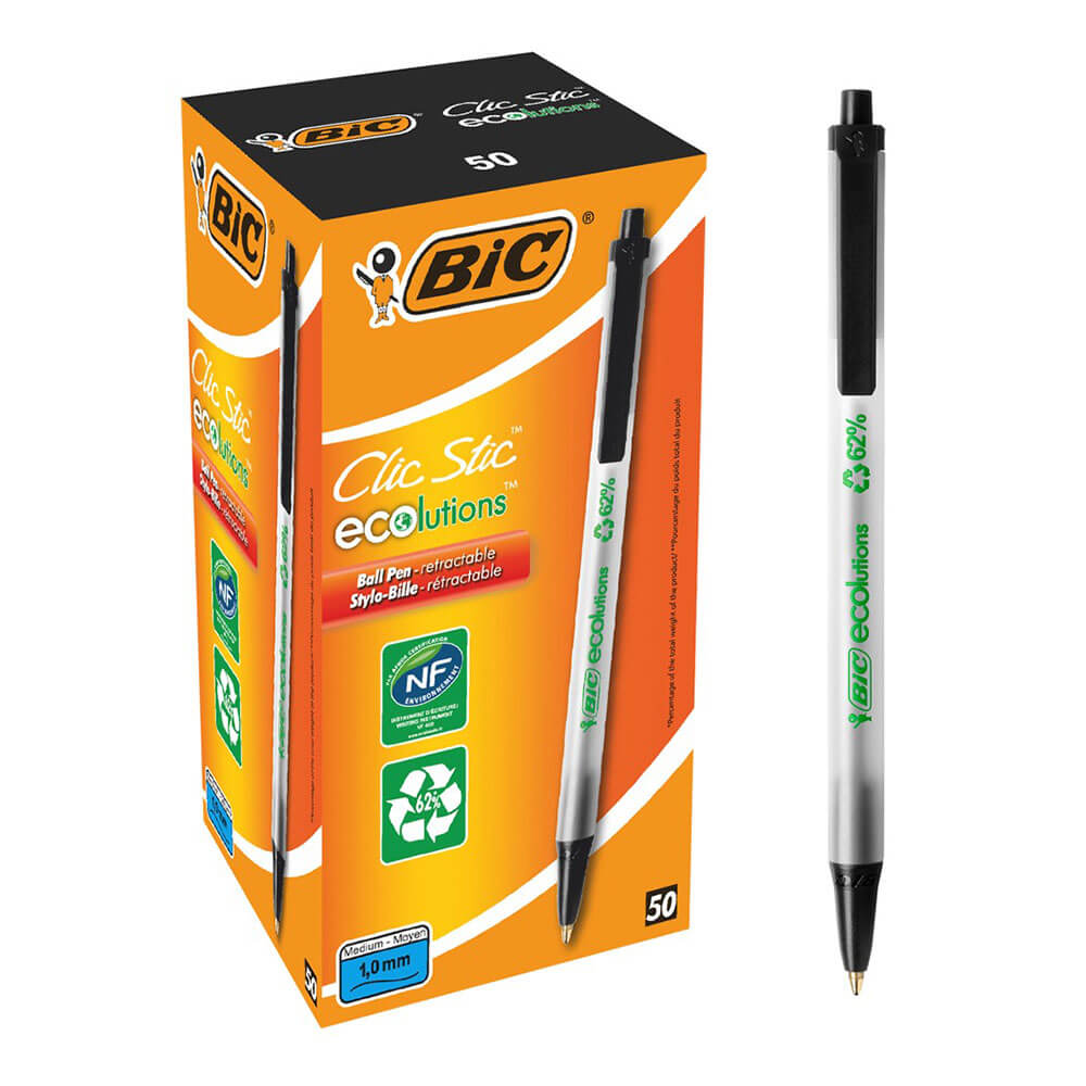 BIC ECOLUTIONS CLIC BOLICPOING PEN 1.0 mm (50pk)