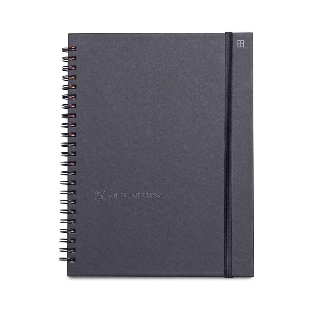 Whitelines Spiral Notebook A5 Black 160 Page