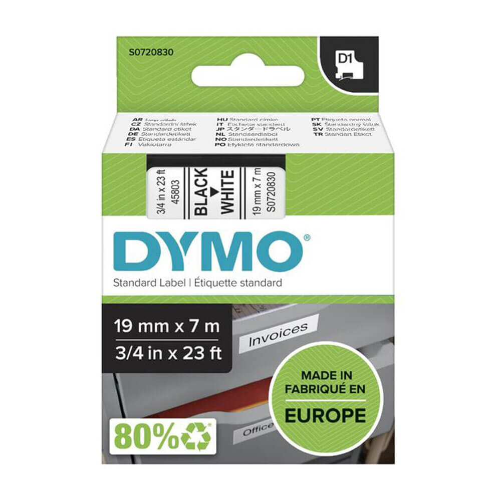 Etiqueta de cinta Dymo D1 19 mmx7m