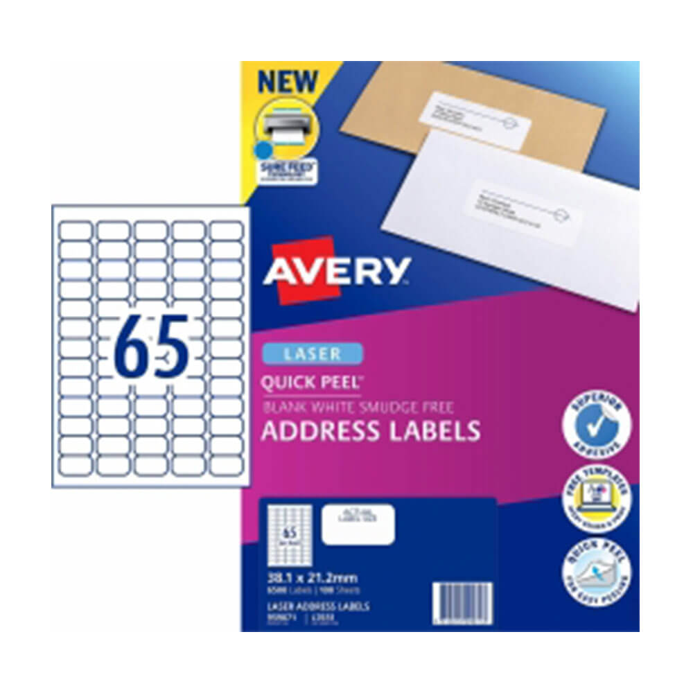 Avery Laser Address Etykieta White (100pk)