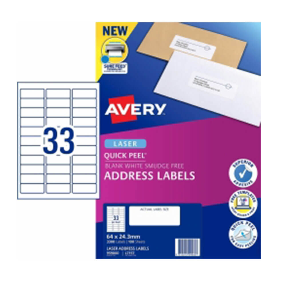 Avery Laser Address Etykieta White (100pk)