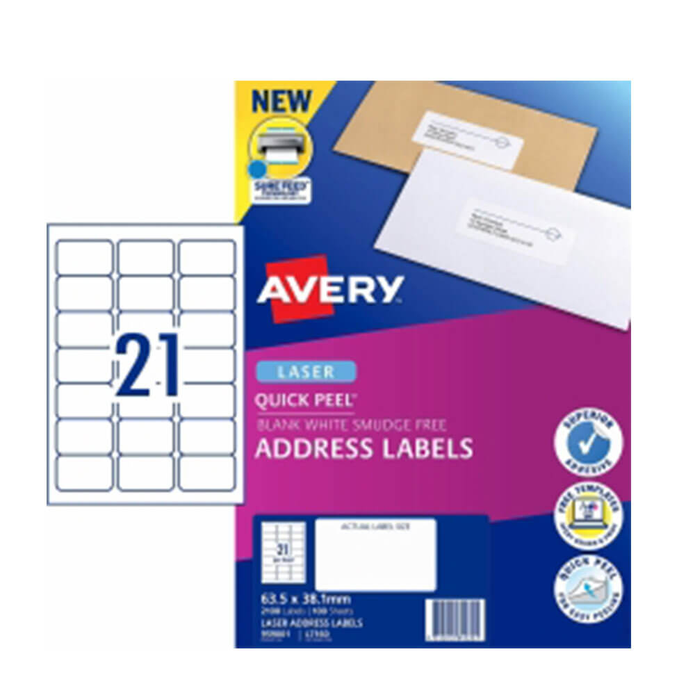 Avery Laser Address Etykieta White (100pk)