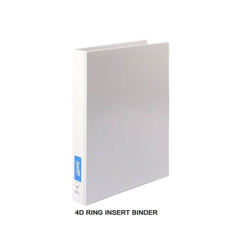 Bantex 4 D-Ring Insert Binder White 38mm A3