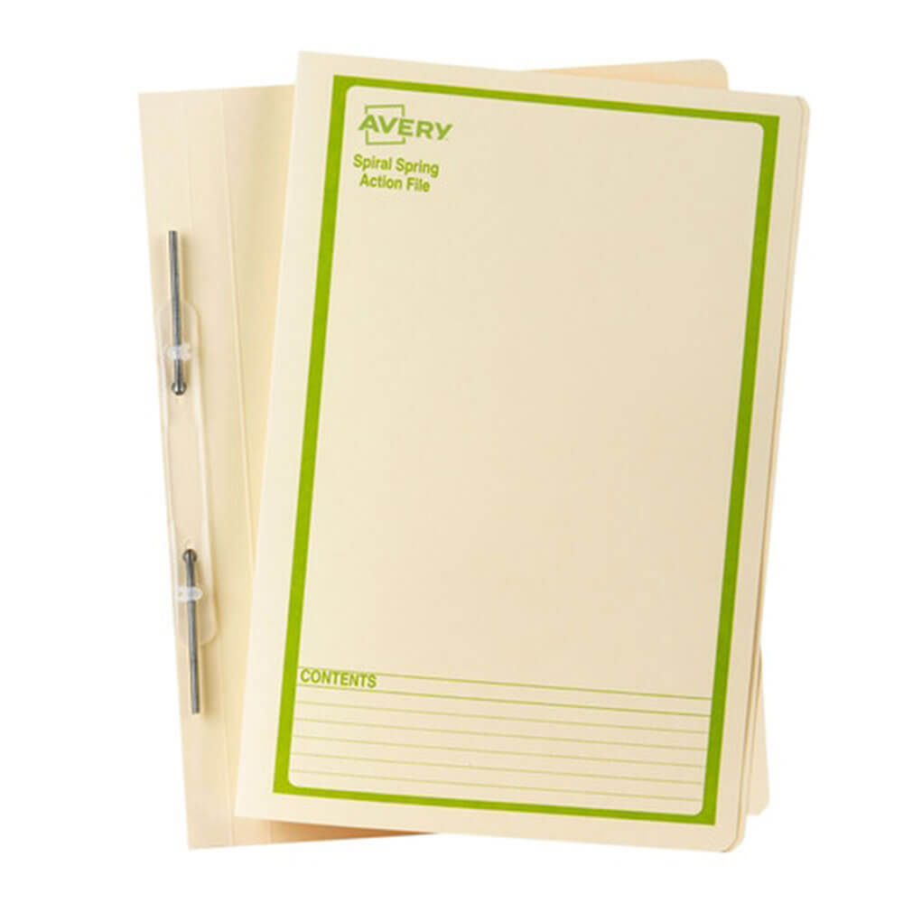 Avery Spring Spiral Buff Foolscap (25 pk)