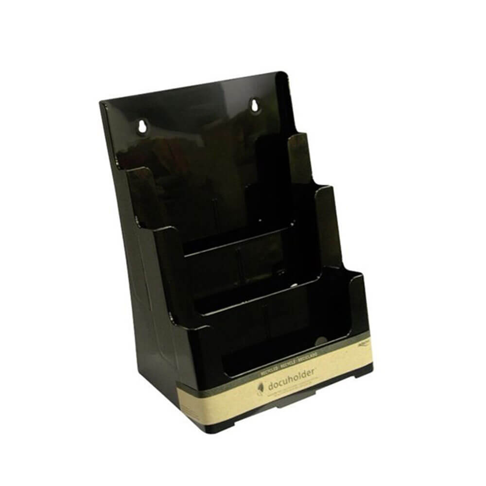 Deflecto 3 Tier Brochure Holder A4 (Black)