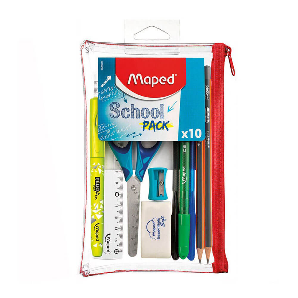 Gemaped Pencil Case Student Kit 10PCS transparant