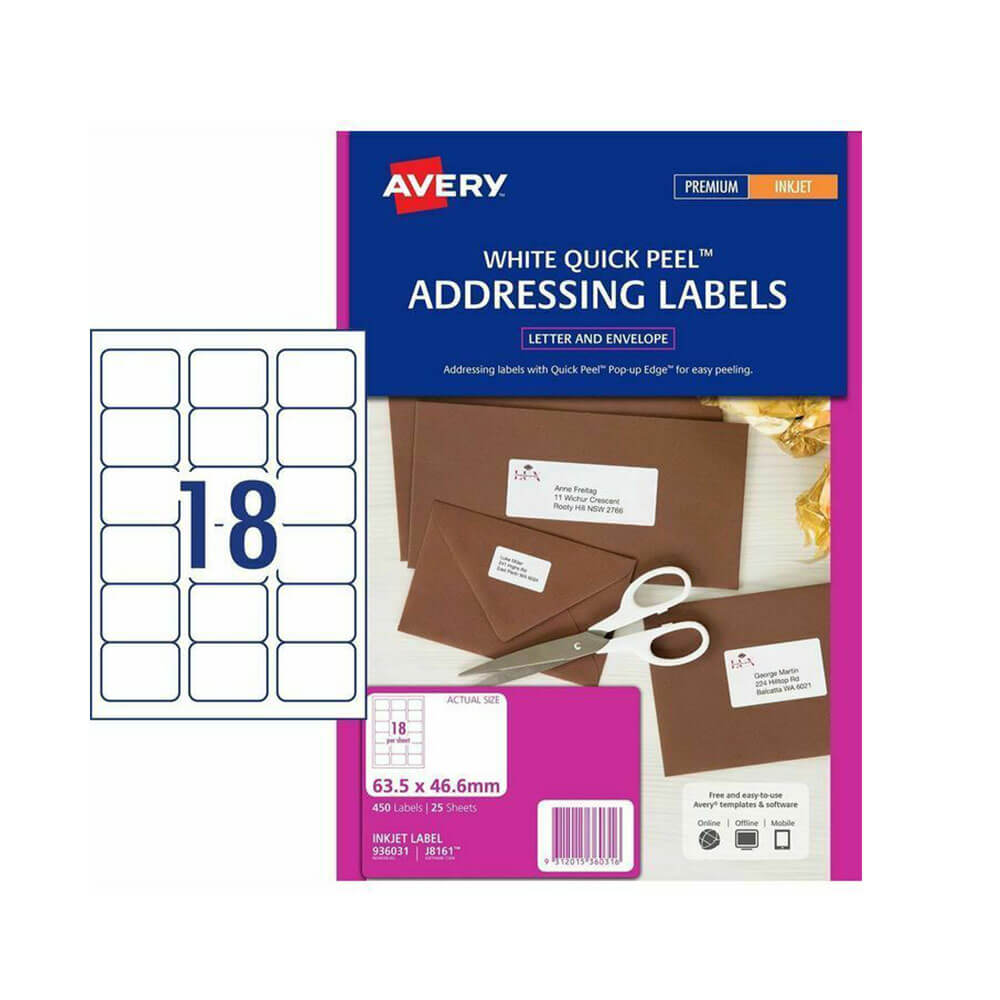 Avery Inkjet Etykieta (25pk)