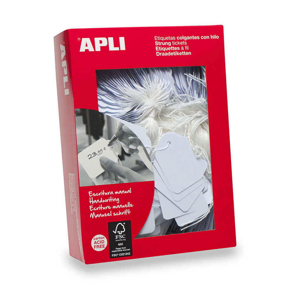 APLI merchandising tags White 500pk