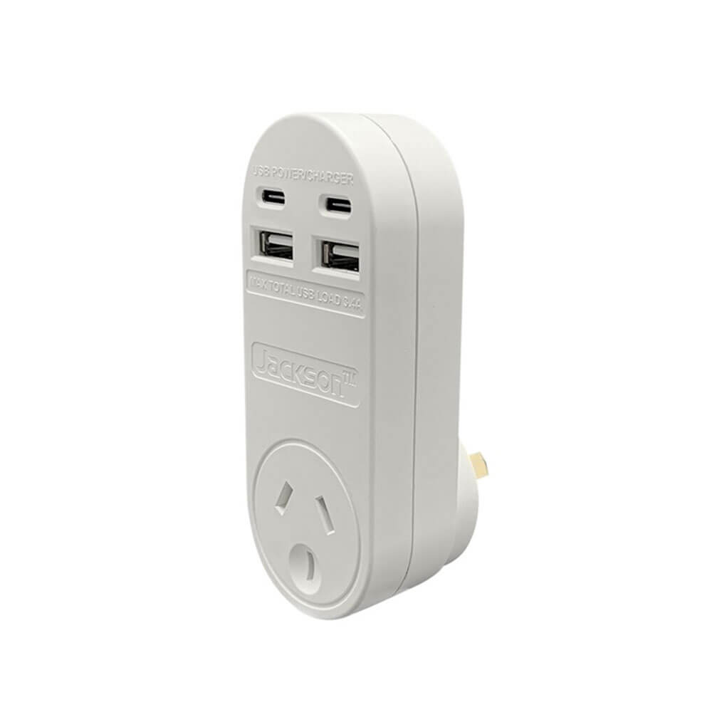 Jackson Industries 2 Ports USB-A / USB-C (blanc)