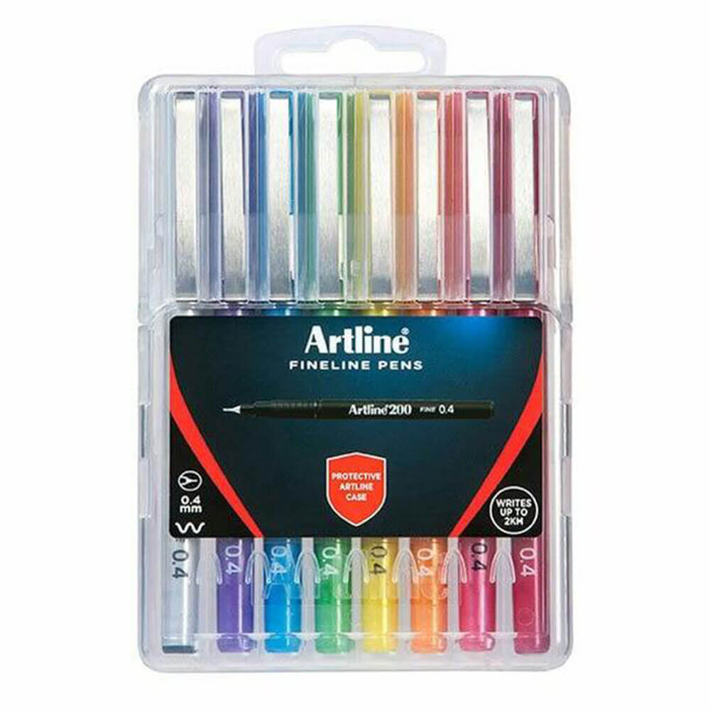 Artline Fineline Pen 0.4mm Assorted (12pk)