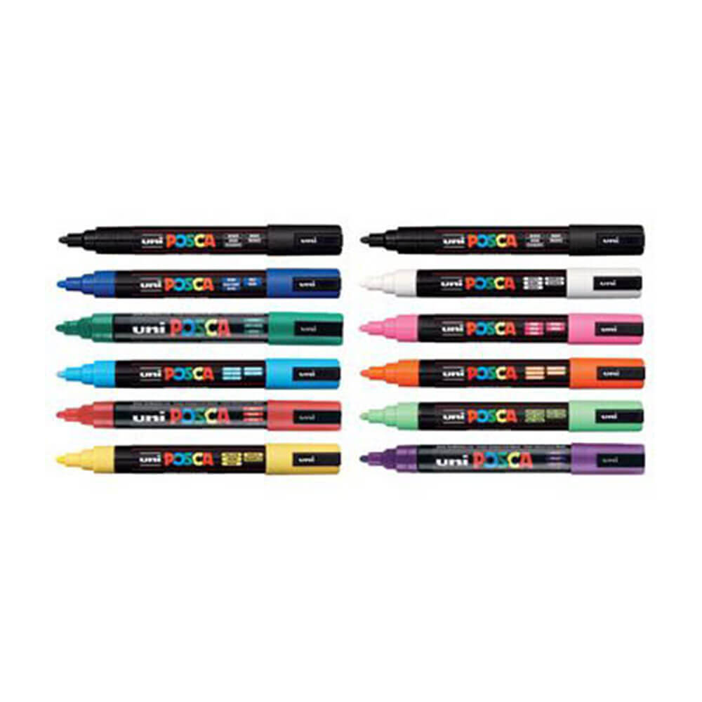  Uni Posca Rundspitzenmarker (12er-Pack)