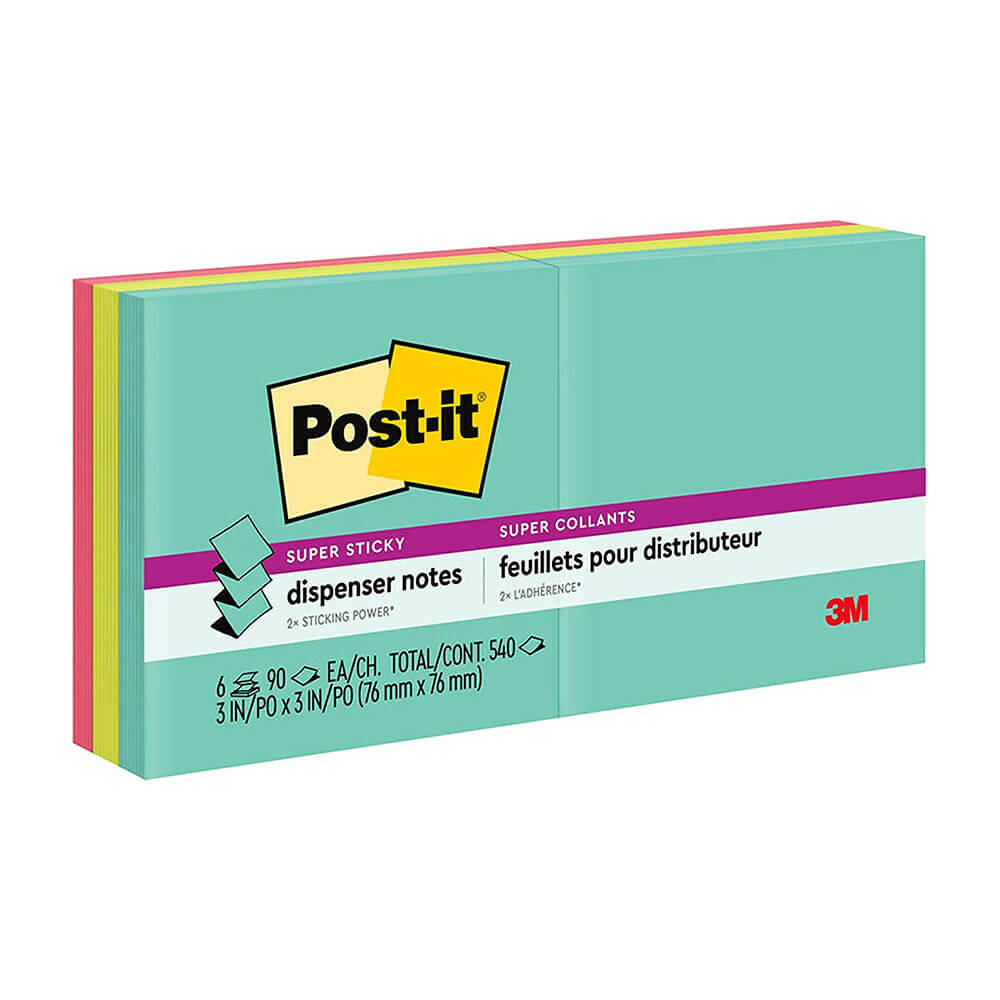 Post-IT Super Sticky Wskokowe notatki 76x76mm (6 stopy)