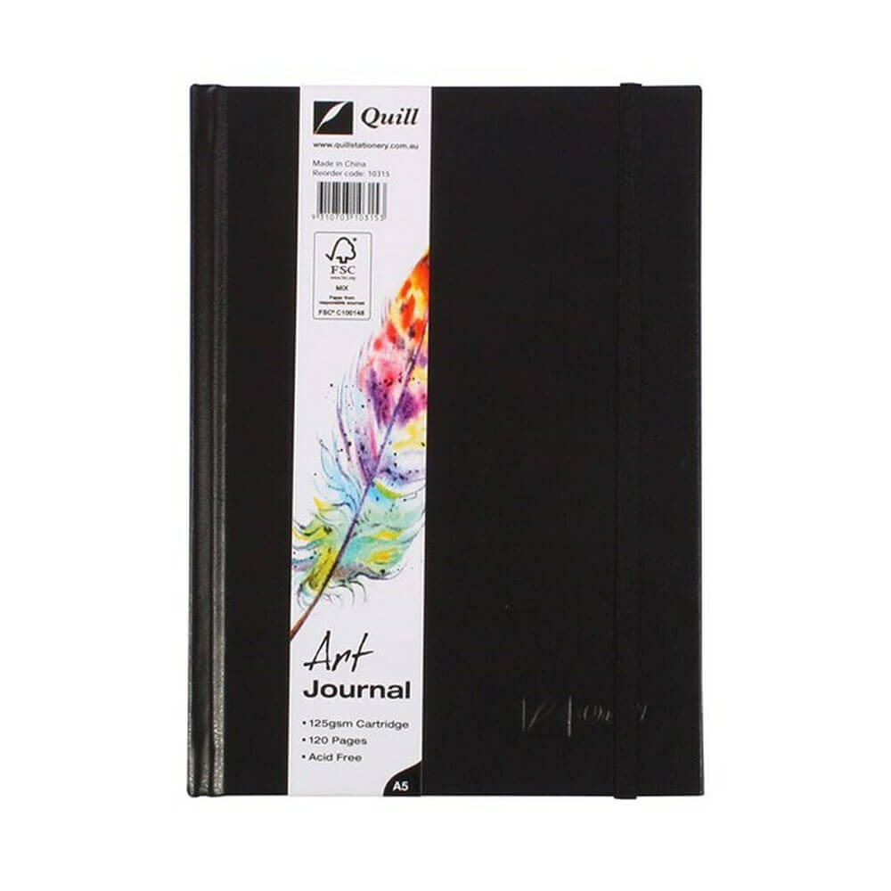 Quill Hard Cover Elastic Closure Art Journal 60 liści