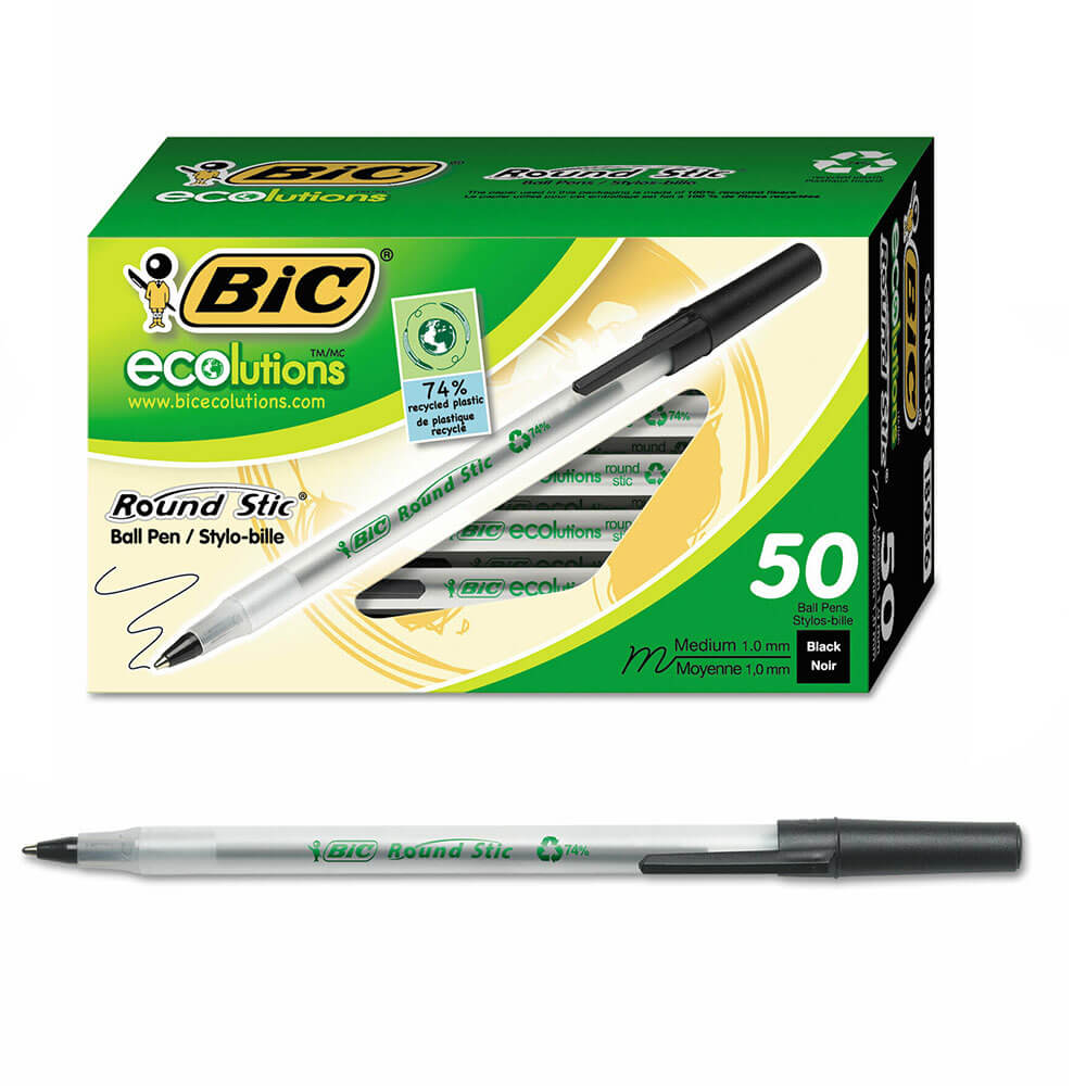 BIC ECOLUTIONI rotondo STIC Ballpoint Pen 1,0 mm 50pk