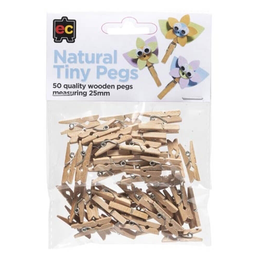 EC Wooden Tiny Pegs 25mm (50pk)