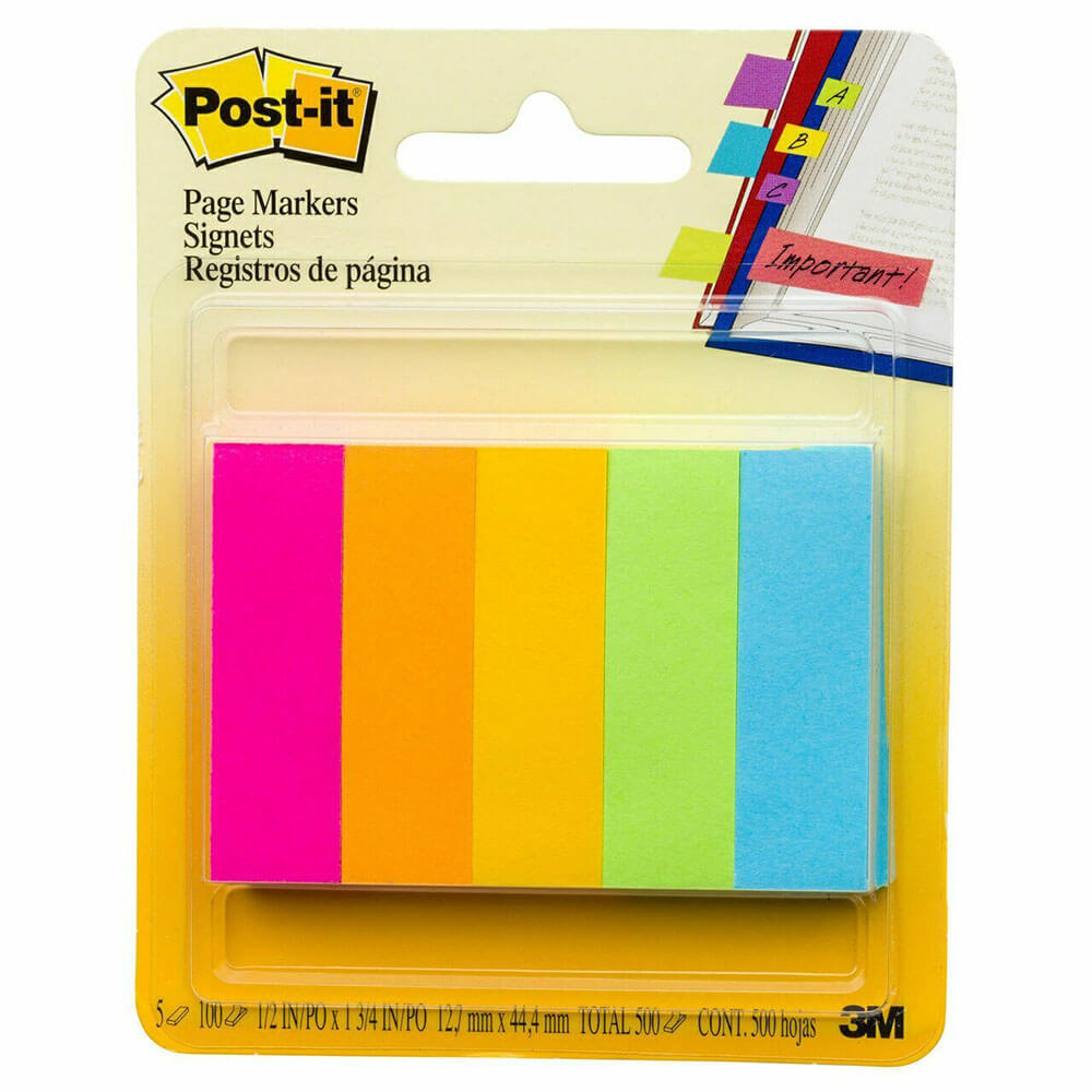 Post-it pagina-markers 500 vellen (5 kleuren)