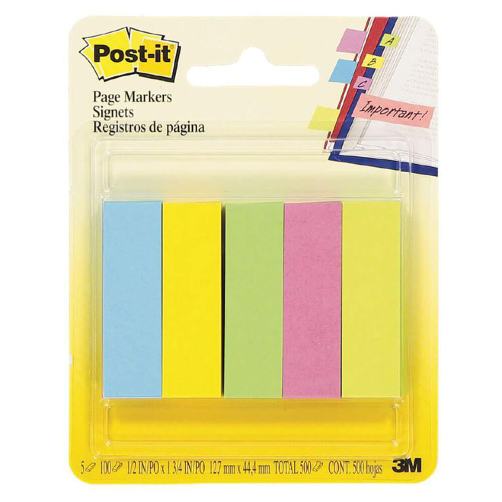 Post-it Page Markers 500 ark (5 färger)