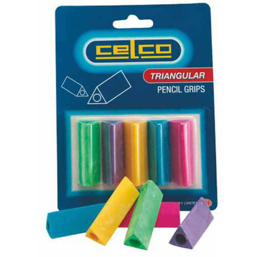 Celco Triangular Pencil Grips 5pk (Assorted Colours)