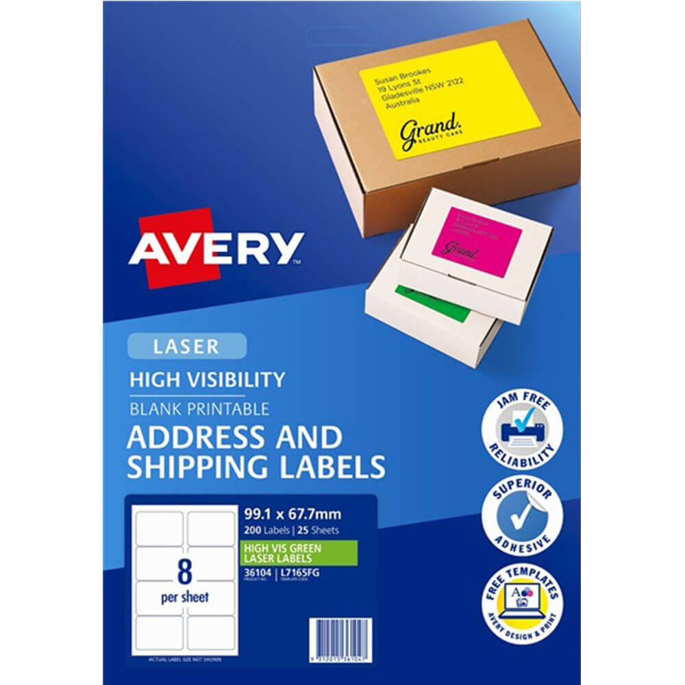 Avery High Synibility Fraktetiketter