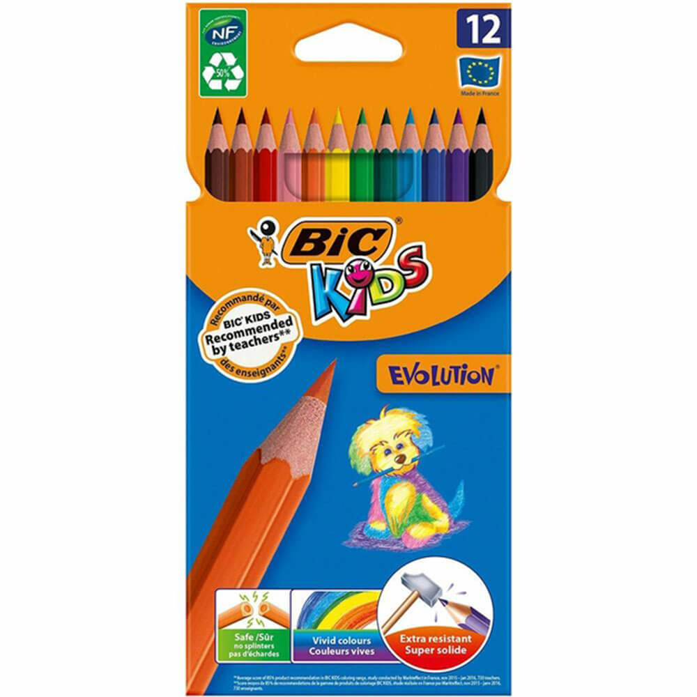 Lápices de colores de Bic Kids Evolution (12pk)