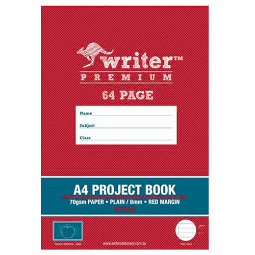 Writer Premium Plain & Ruled Project Book 8mm A4