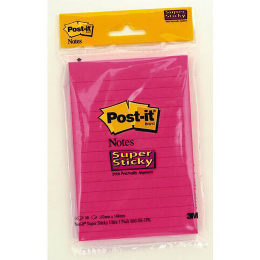 Post-it Super Sticky-fodrade anteckningar (90 ark)