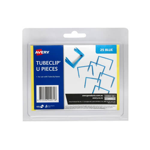 Avery Blue Tubeclip U Piece (Pack of 25)