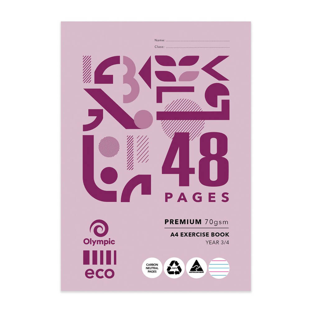 Olympisch A4 Eco-gerecycled 48 pagina's tellende oefenboek 20pk