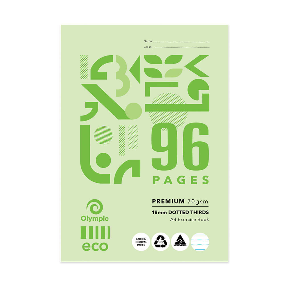 A4 Eco-Recycled Practed Thirds Opering Book 10pk