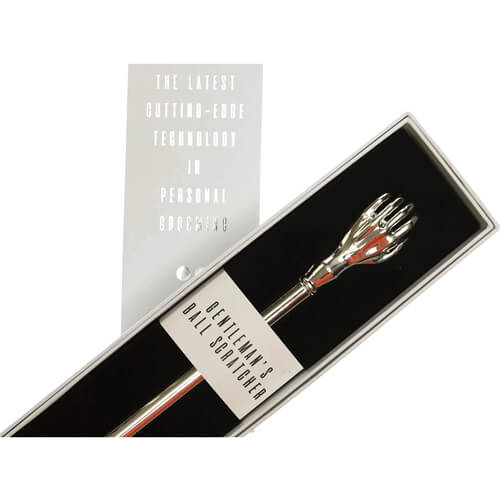 Gentlemans Silver Ball Scratcher with Elegant White Box Box